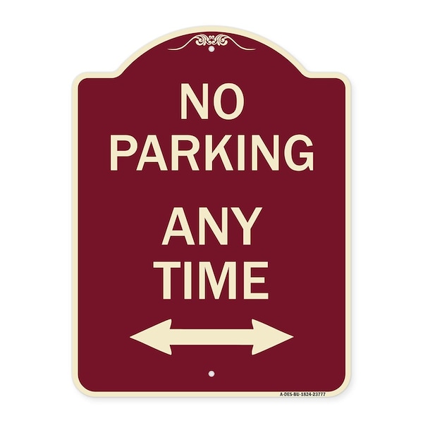 Signmission No Parking Anytime W/ Bidirectional Arrow Heavy-Gauge Aluminum Sign, 24" x 18", BU-1824-23777 A-DES-BU-1824-23777 - main
